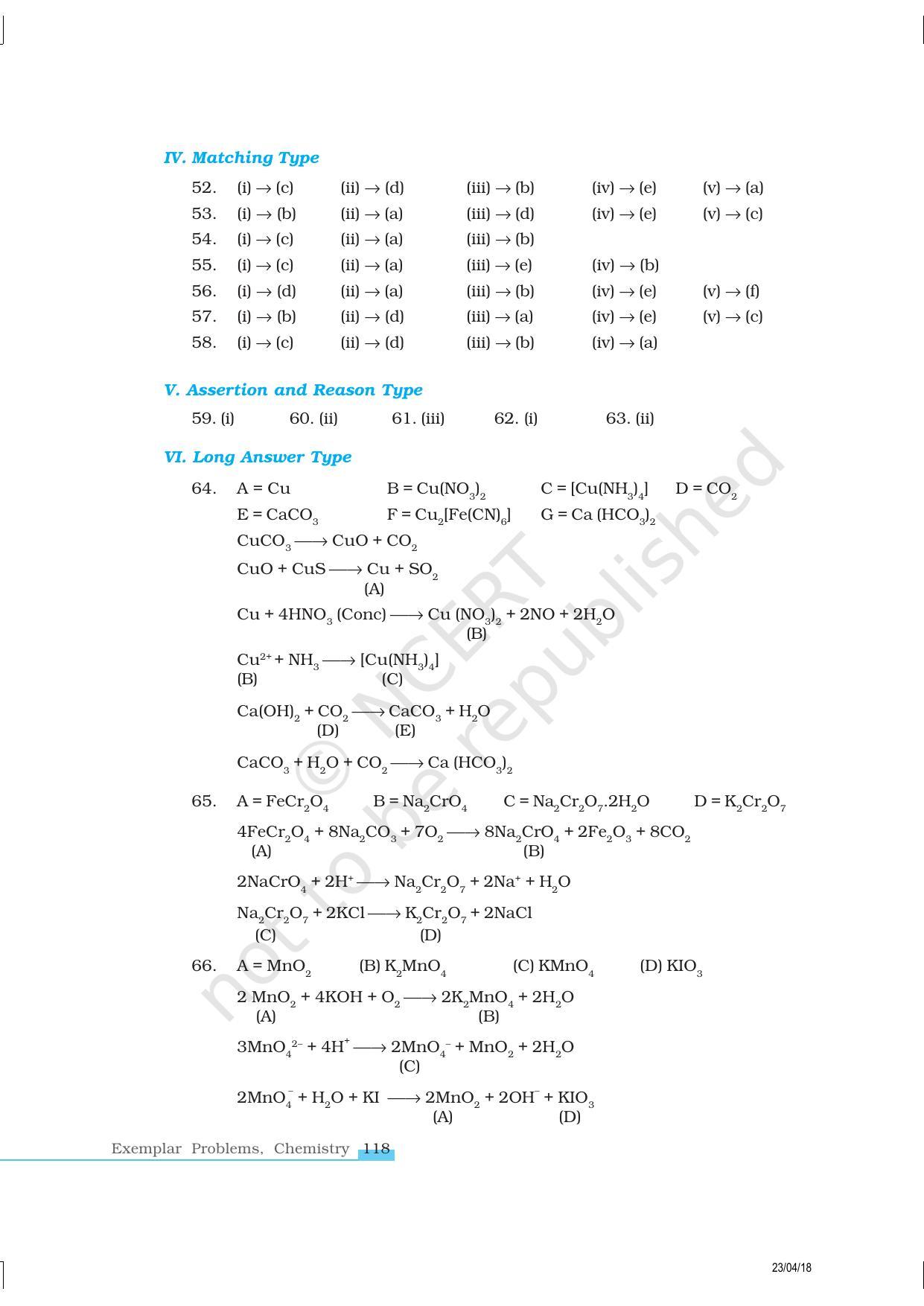 NCERT Exemplar Book for Class 12 Chemistry: Chapter 8 The d- and f- Block Elements - Page 14