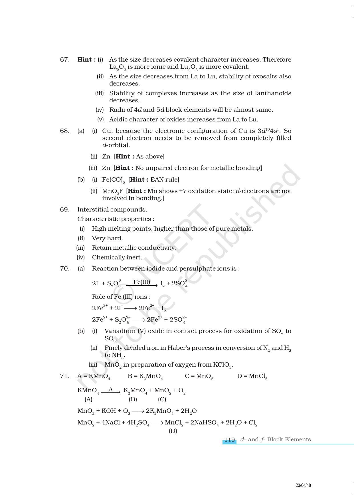 NCERT Exemplar Book for Class 12 Chemistry: Chapter 8 The d- and f- Block Elements - Page 15