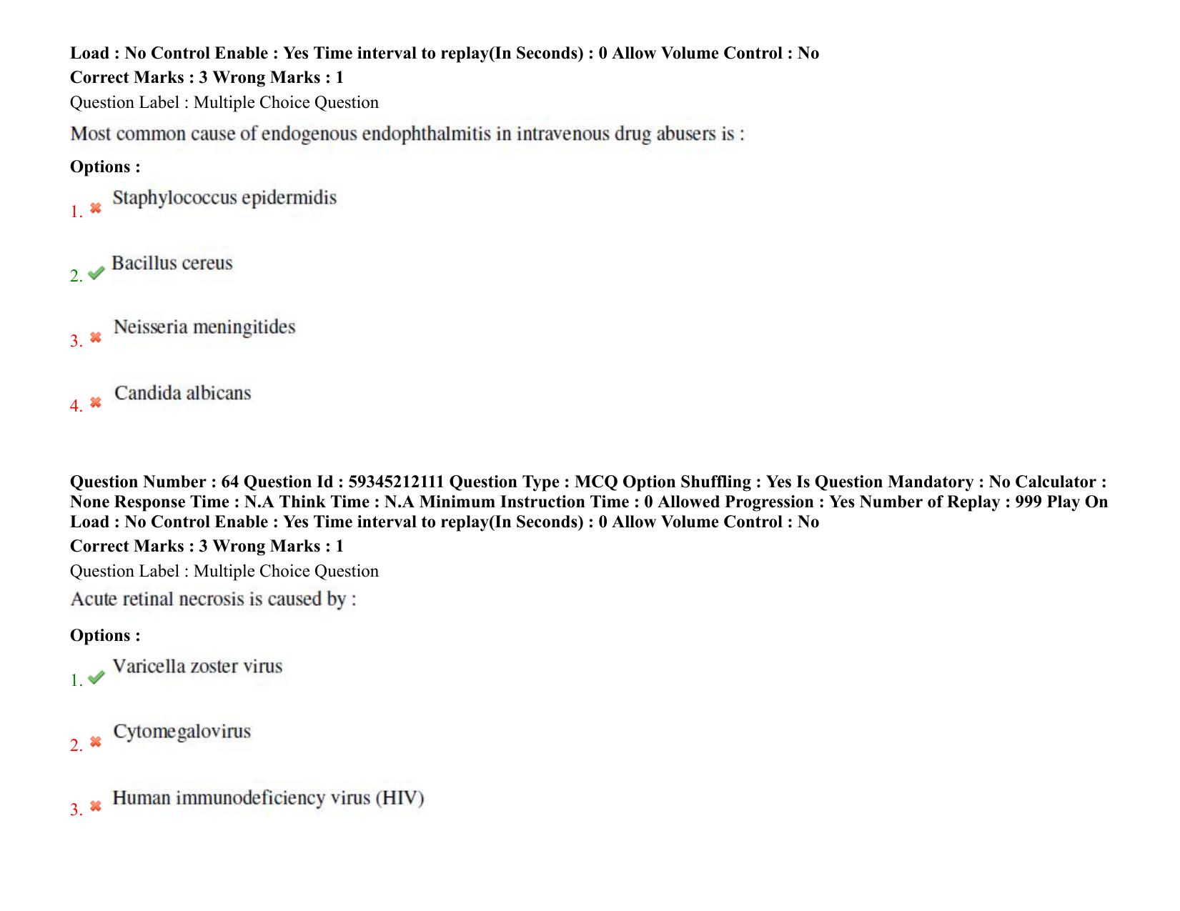 BHU RET Ophthalmology 2021 Question Paper - Page 49