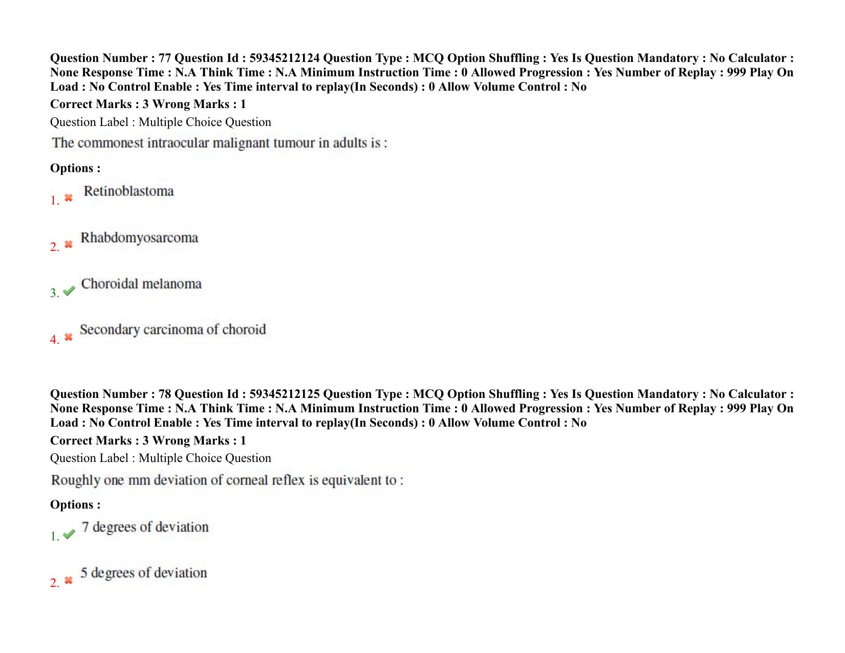 BHU RET Ophthalmology 2021 Question Paper - Page 57