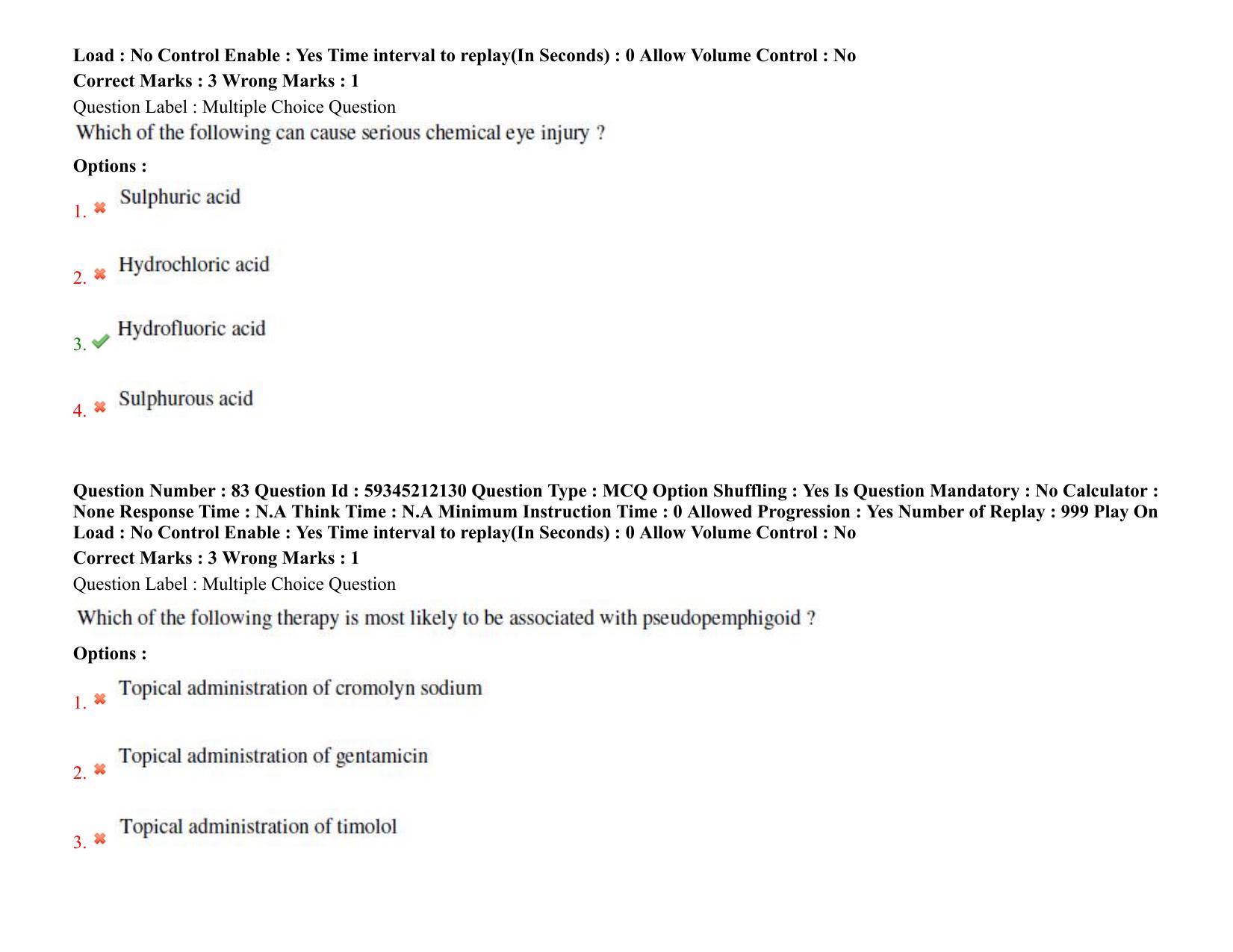 BHU RET Ophthalmology 2021 Question Paper - Page 60