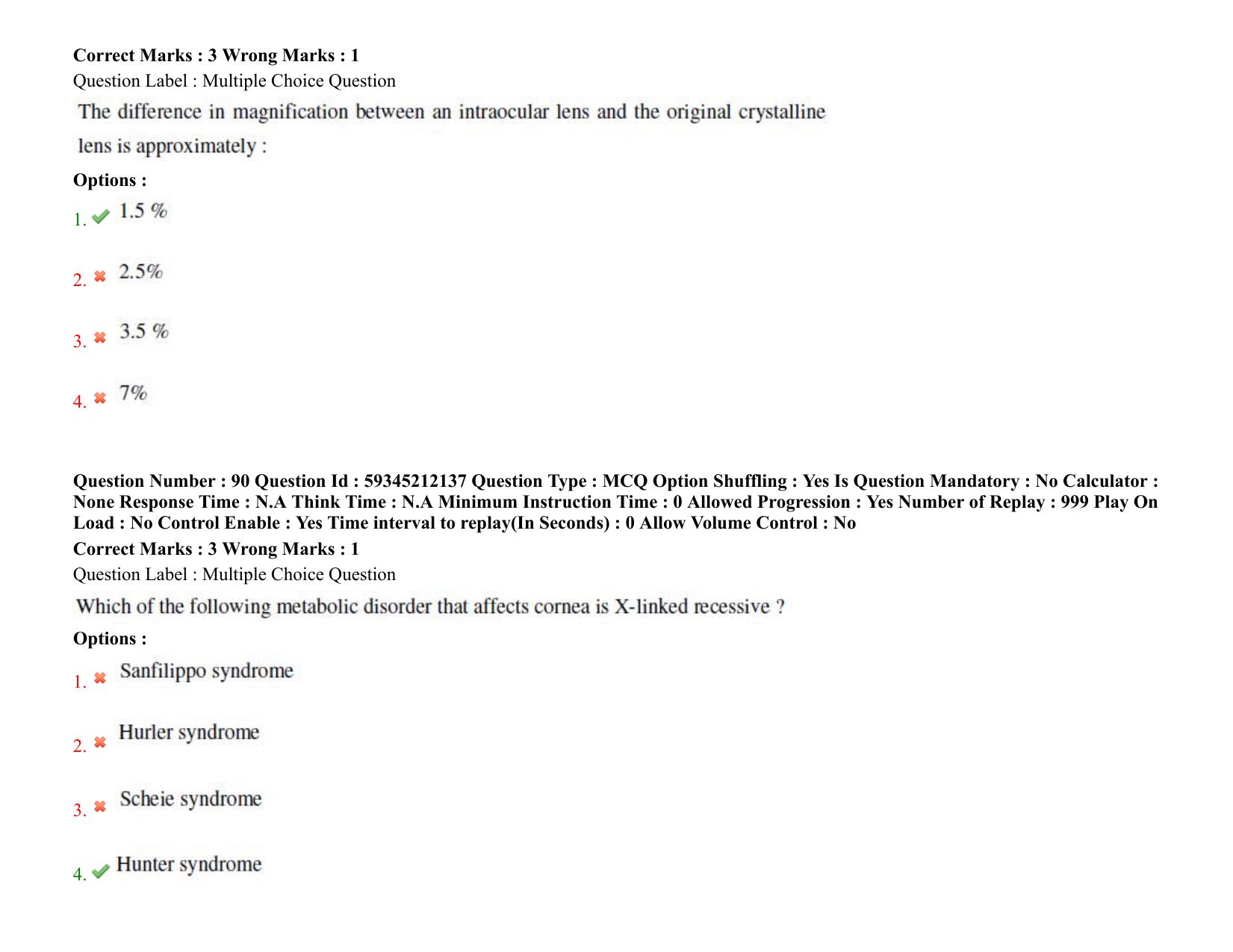 BHU RET Ophthalmology 2021 Question Paper - Page 64