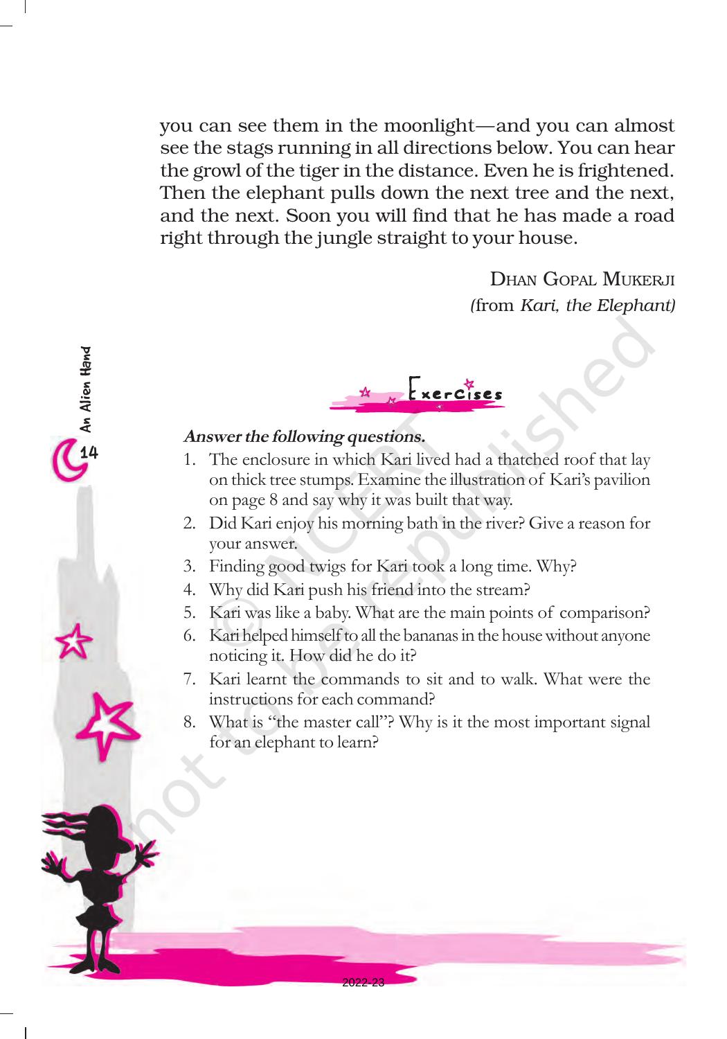 NCERT Book for Class 7 English (An Alien Hand): Chapter 2-Bringing Up Kari - Page 8