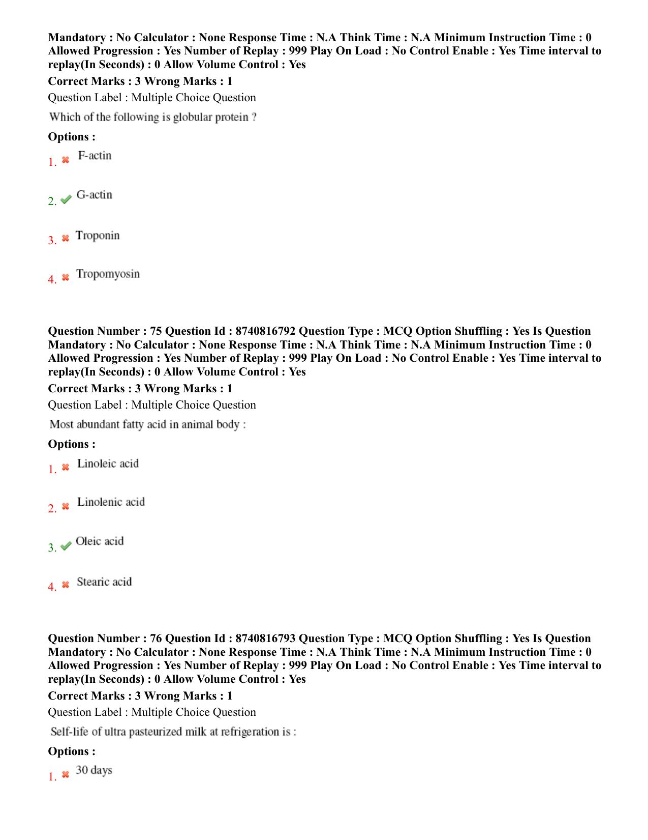 BHU RET Livestock Products Technology 2020 Question Paper - Page 42