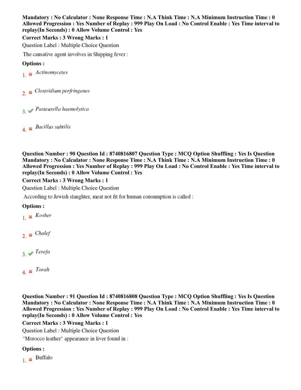 BHU RET Livestock Products Technology 2020 Question Paper - Page 48