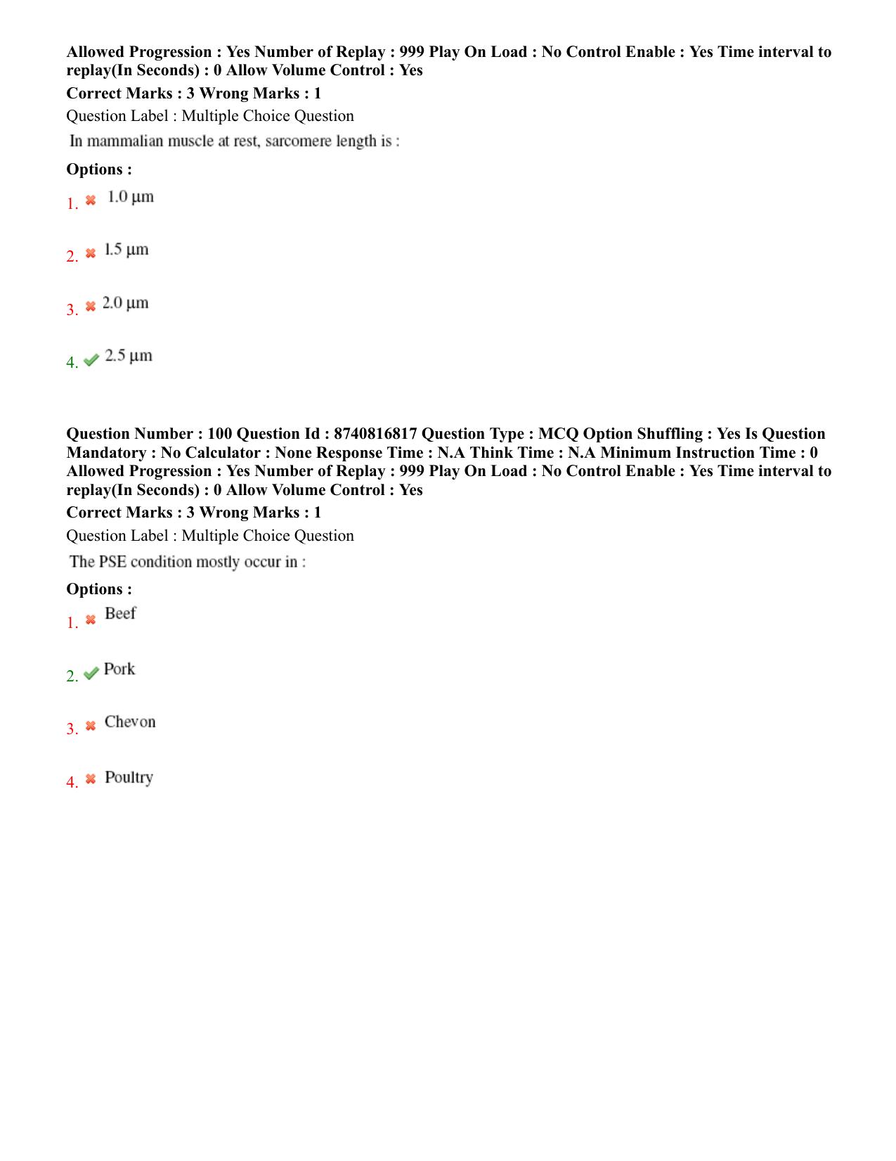BHU RET Livestock Products Technology 2020 Question Paper - Page 52