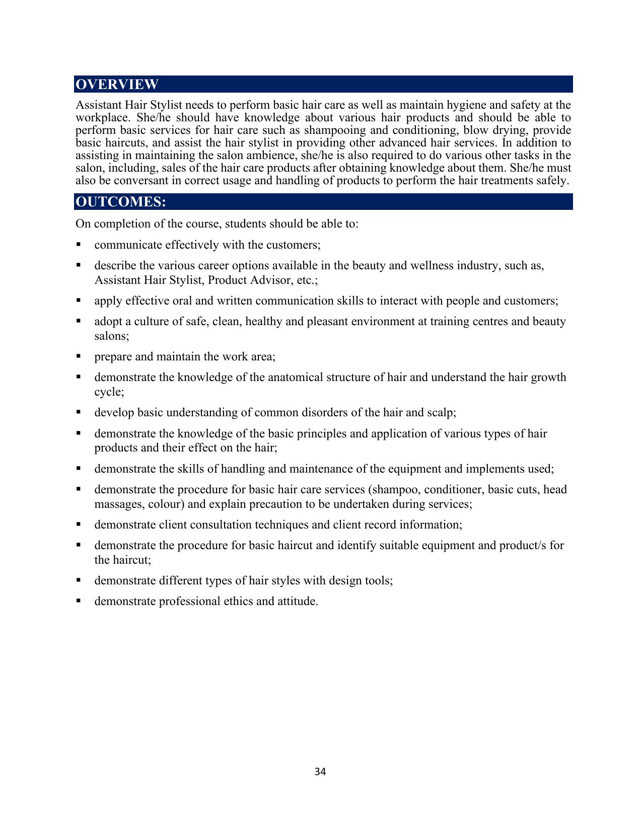 ICSE Assistant Hair Stylist Syllabus 2026 - Page 2
