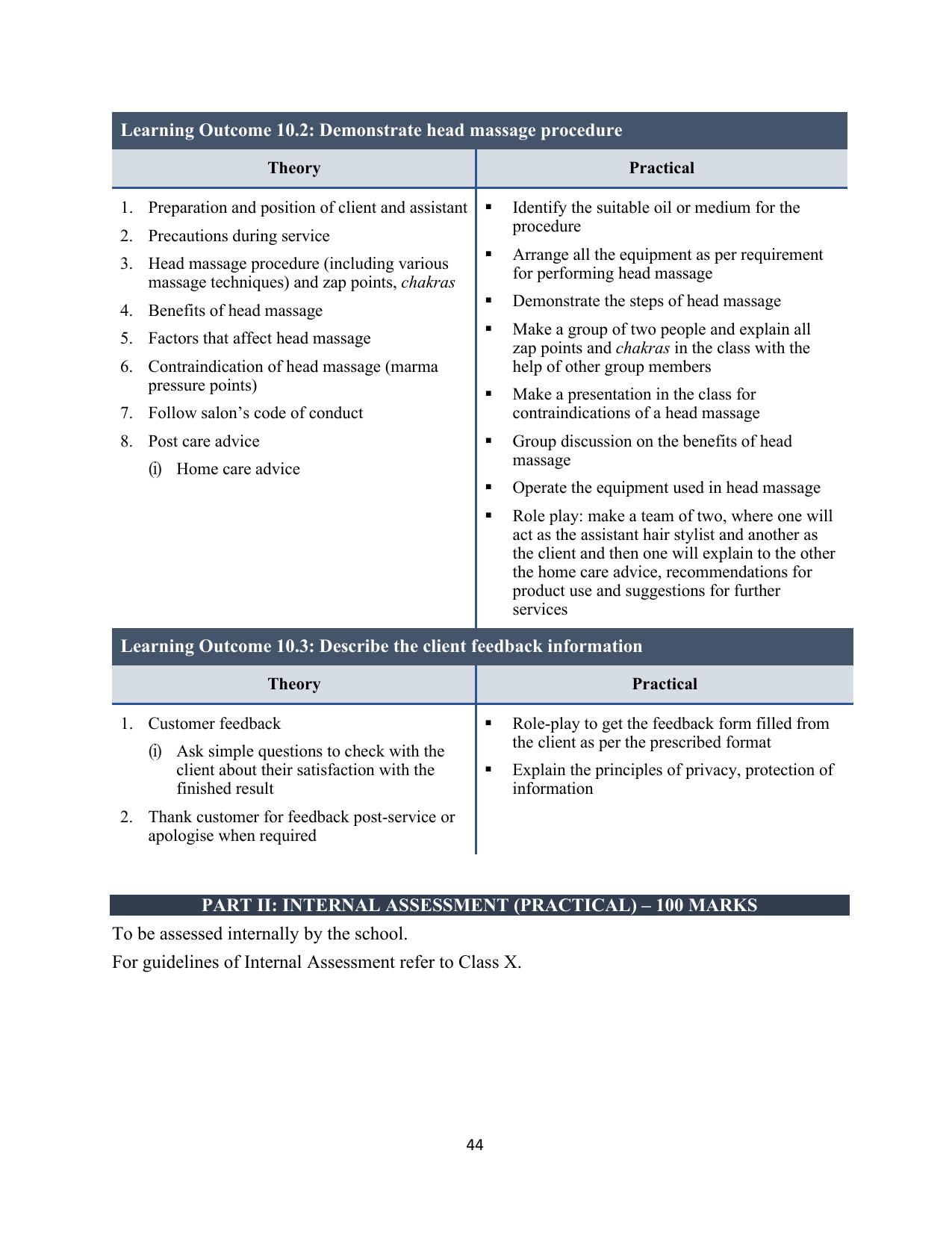 ICSE Assistant Hair Stylist Syllabus 2026 - Page 12