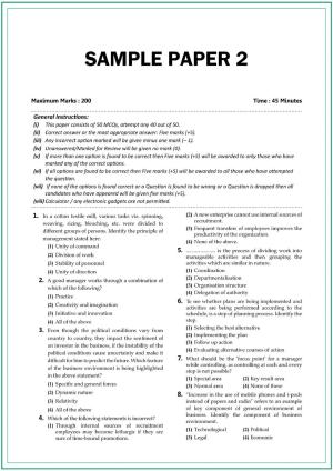CUET UG Business Studies Sample Paper 2
