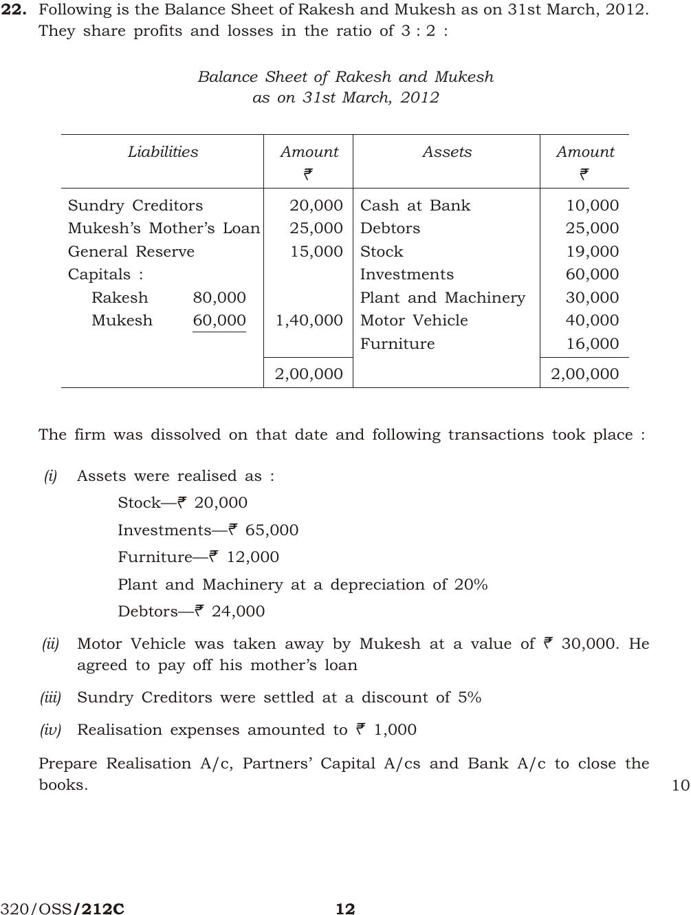NIOS April 2013 Class 12 Accountancy Question Paper - Page 11