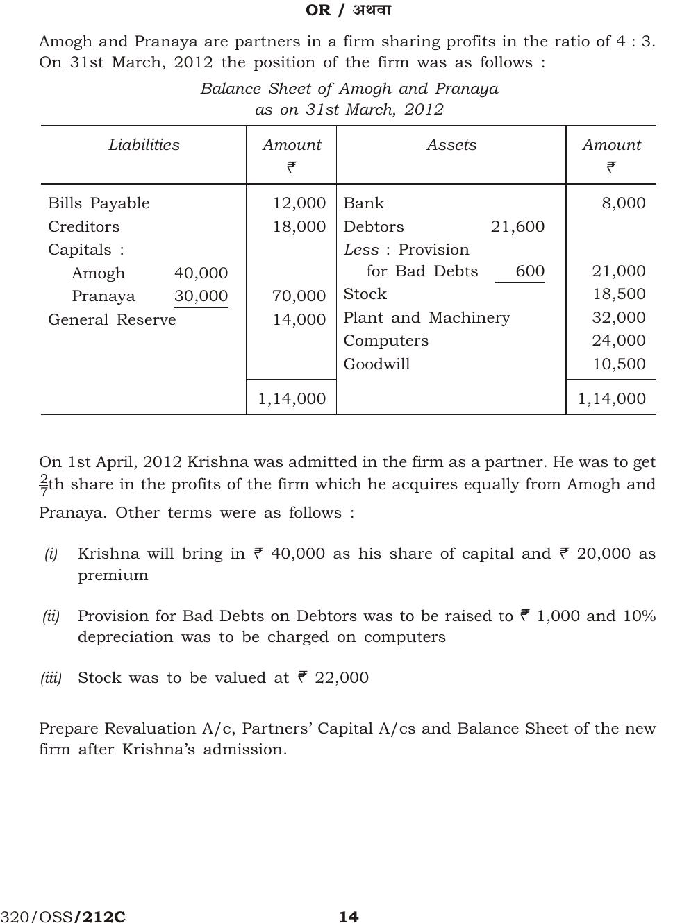 NIOS April 2013 Class 12 Accountancy Question Paper - Page 13