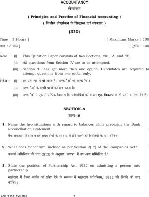 NIOS April 2013 Class 12 Accountancy Question Paper