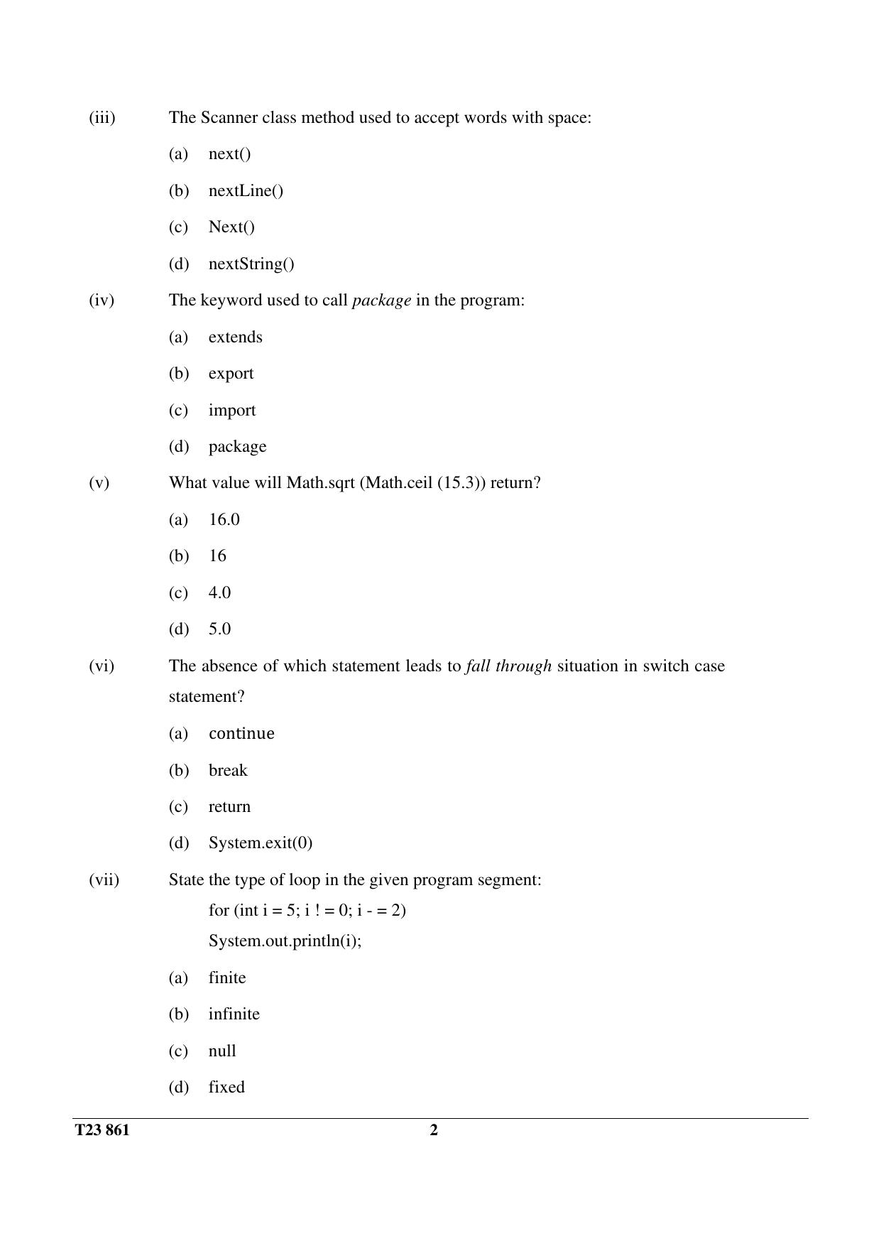 ICSE Class 10 COMPUTER APPLICATIONS 2023 Question Paper - Page 2