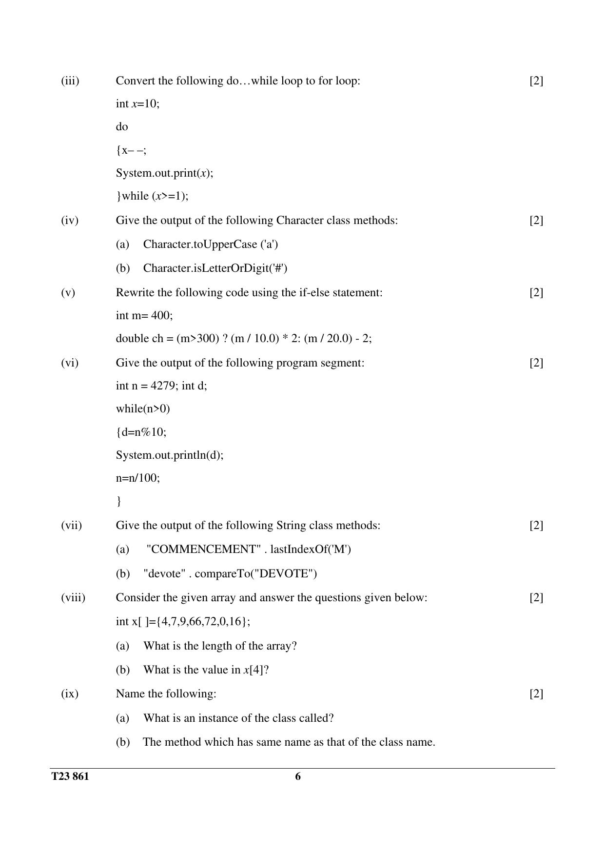ICSE Class 10 COMPUTER APPLICATIONS 2023 Question Paper - Page 6