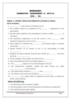 CBSE Worksheets for Class 7 Geography All Chapters Assignment 2