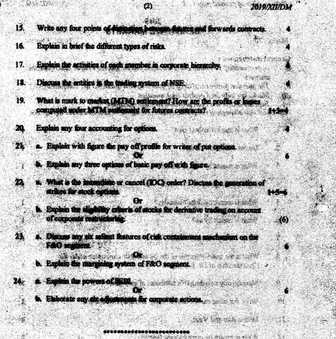 Nagaland Board Class 12 Derivation Markets 2019 Question Papers - Page 2