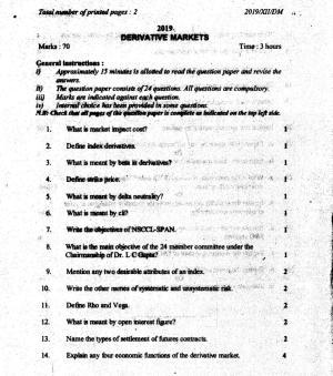 Nagaland Board Class 12 Derivation Markets 2019 Question Papers