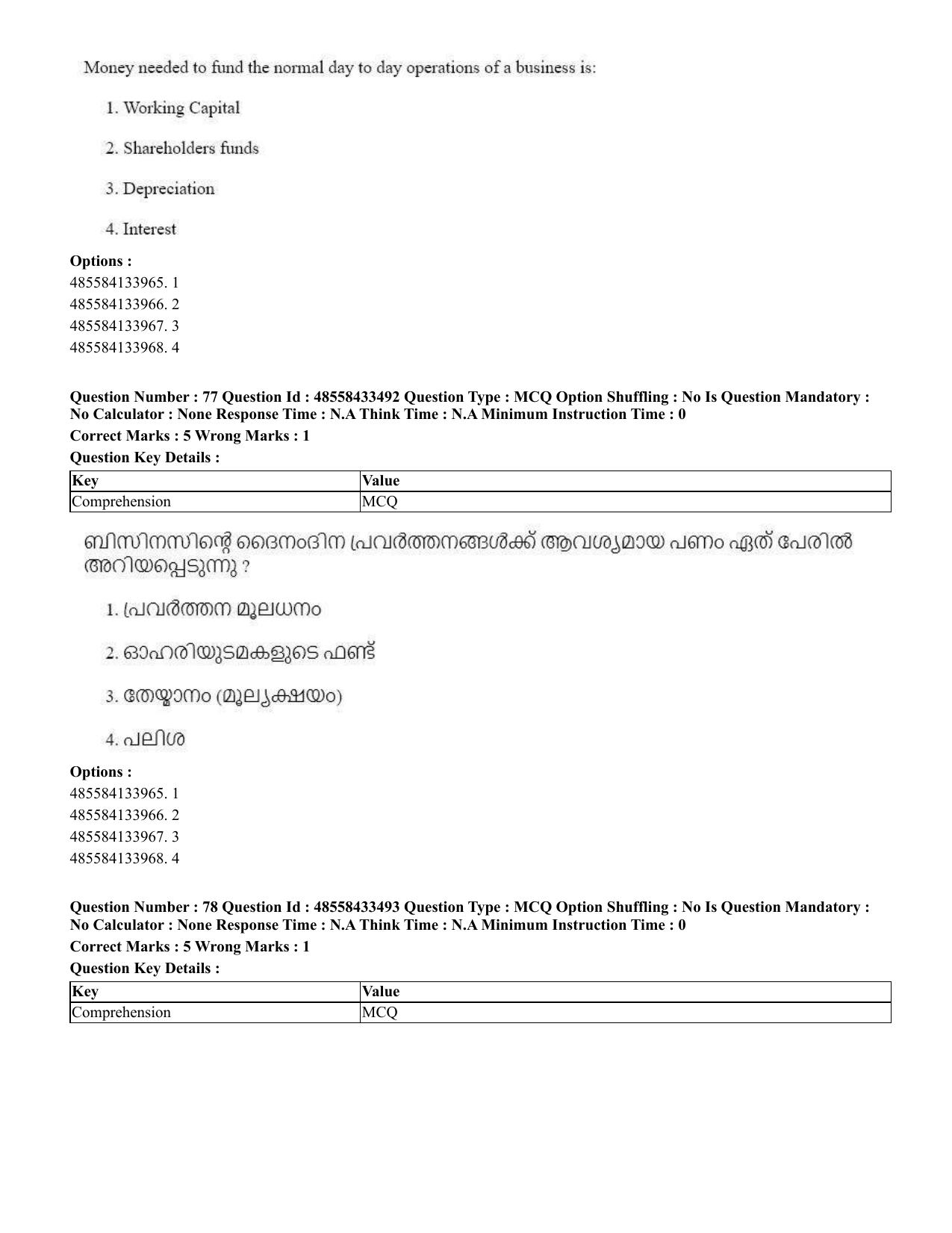 CUET 2023 English Malayalam Shift 1 Question Papers - 18 June 2023 - Page 65