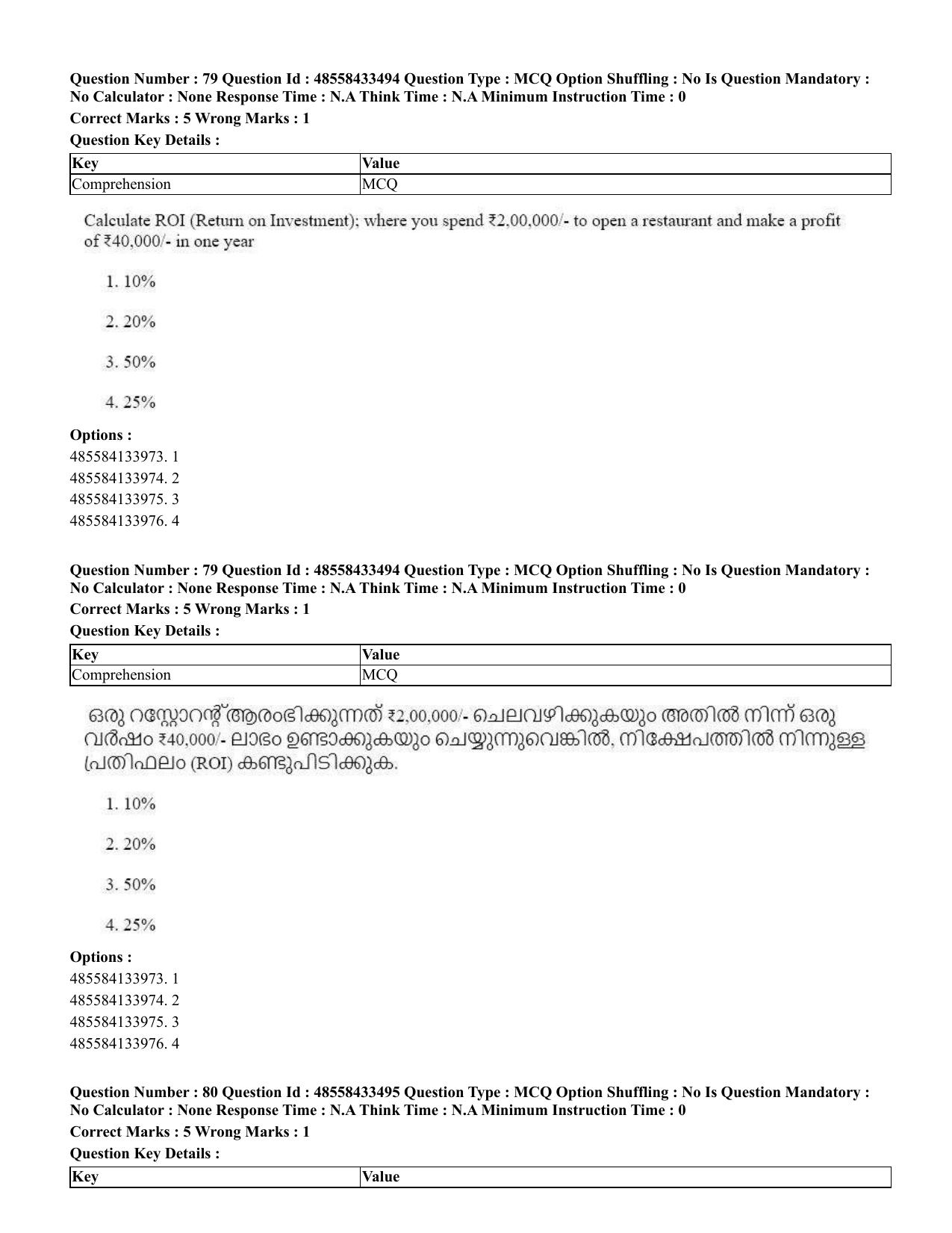 CUET 2023 English Malayalam Shift 1 Question Papers - 18 June 2023 - Page 67