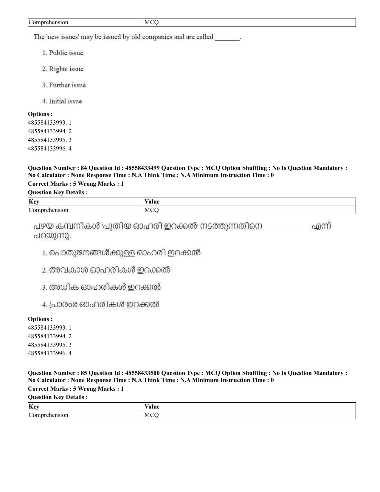 CUET 2023 English Malayalam Shift 1 Question Papers - 18 June 2023 - Page 72