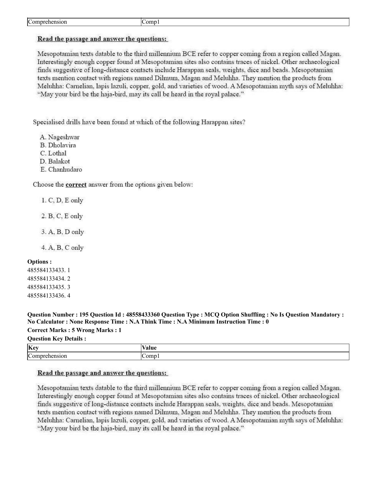 CUET 2023 English Malayalam Shift 1 Question Papers - 18 June 2023 - Page 153