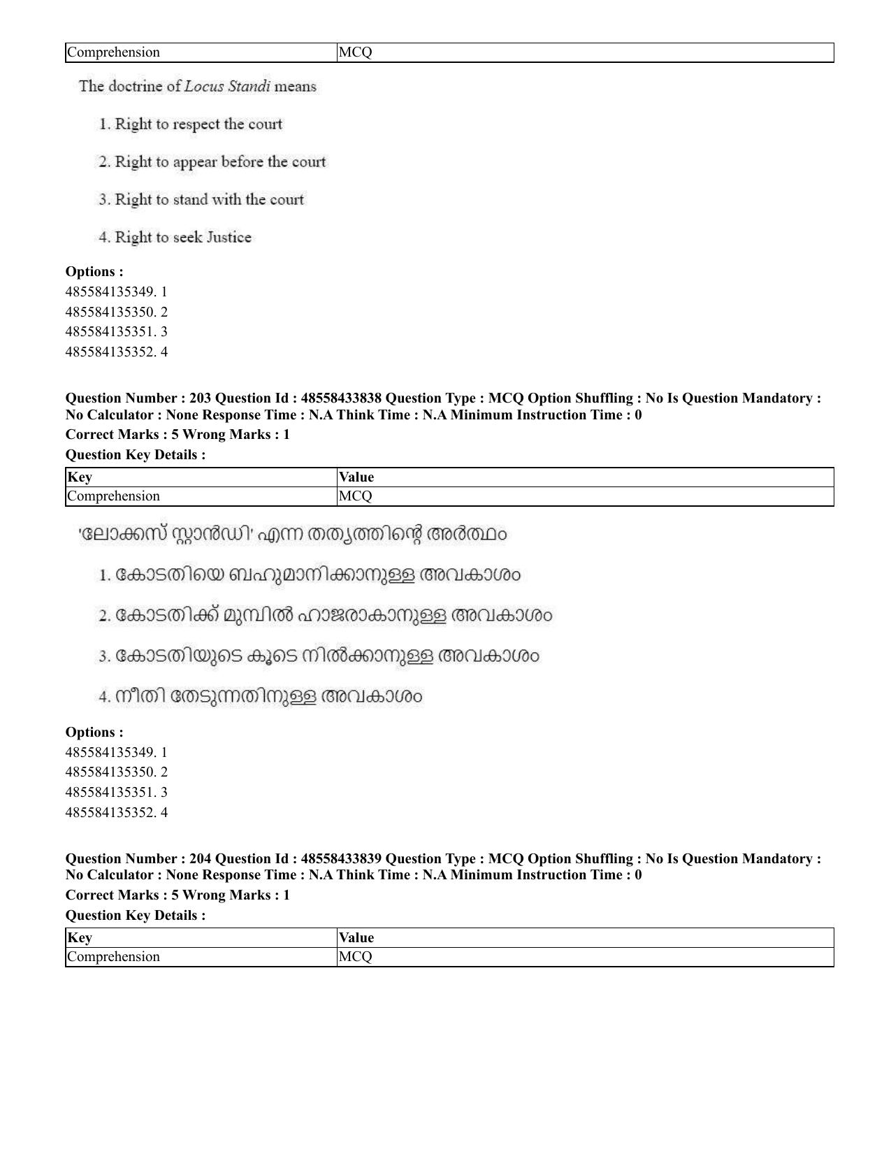 CUET 2023 English Malayalam Shift 1 Question Papers - 18 June 2023 - Page 160