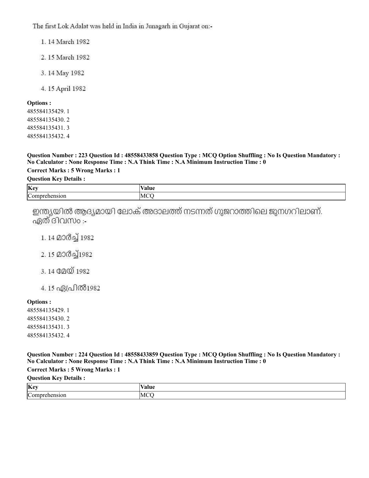 CUET 2023 English Malayalam Shift 1 Question Papers - 18 June 2023 - Page 183