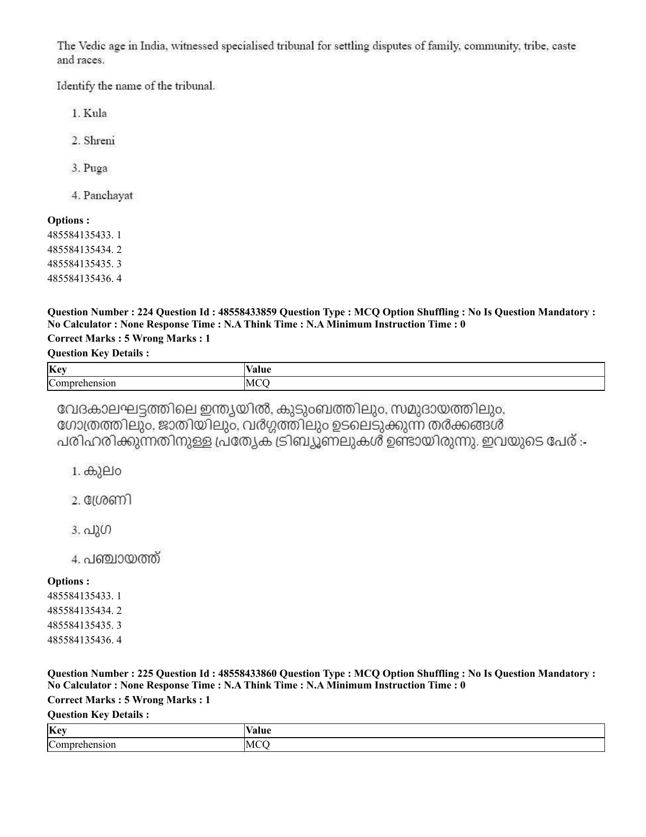 CUET 2023 English Malayalam Shift 1 Question Papers - 18 June 2023 - Page 184