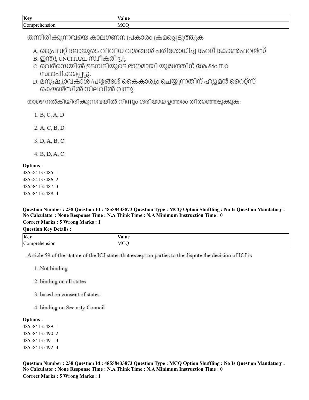 CUET 2023 English Malayalam Shift 1 Question Papers - 18 June 2023 - Page 200