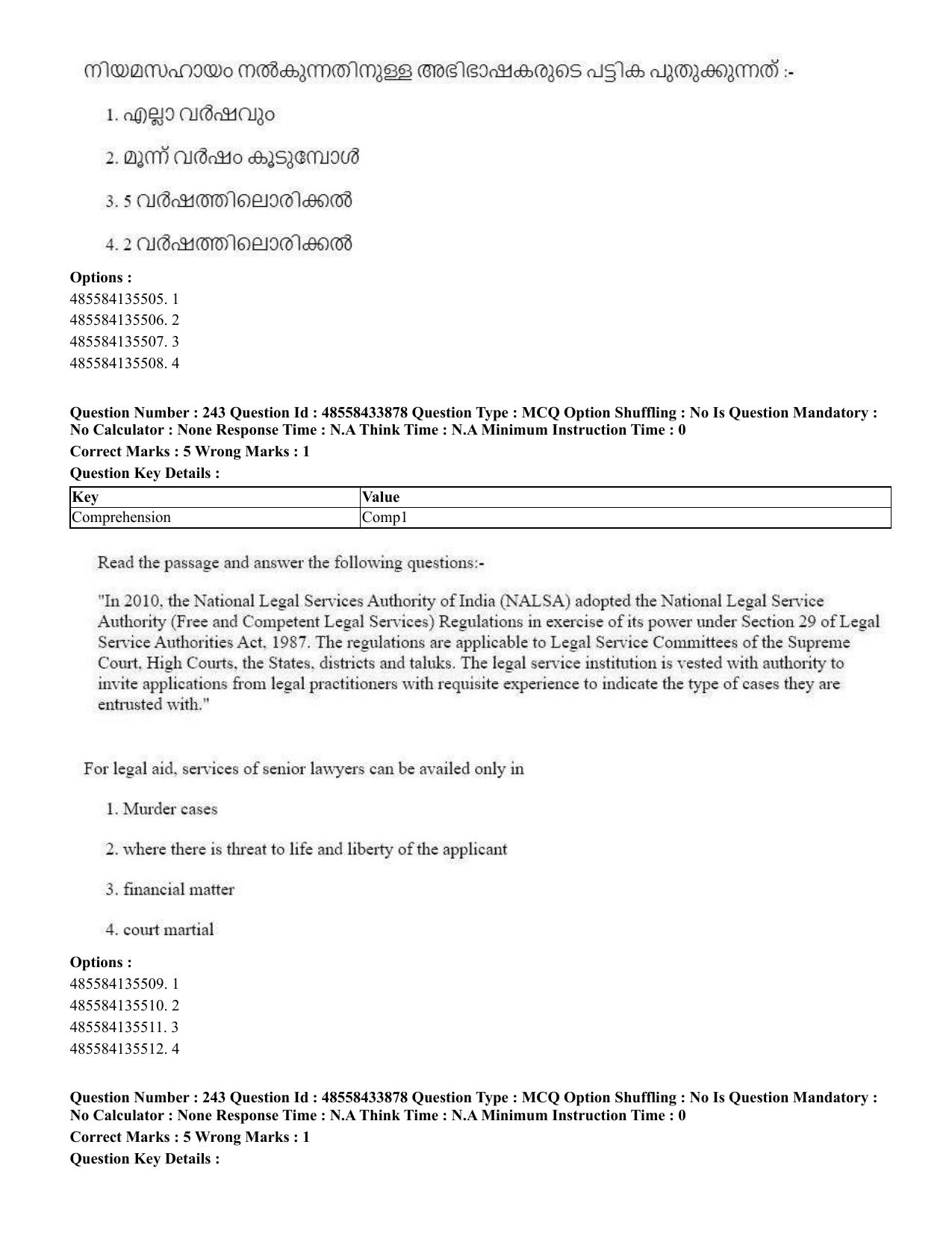 CUET 2023 English Malayalam Shift 1 Question Papers - 18 June 2023 - Page 206