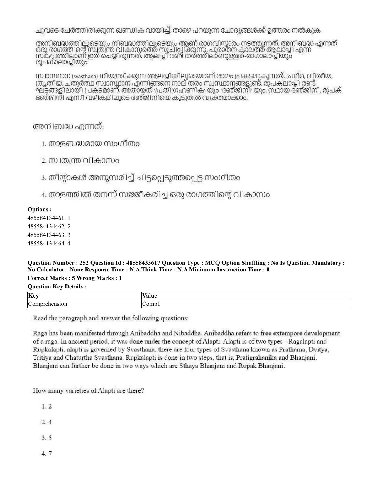 CUET 2023 English Malayalam Shift 1 Question Papers - 18 June 2023 - Page 219