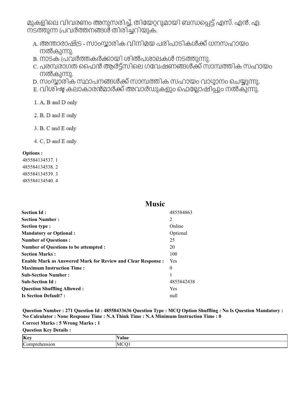 CUET 2023 English Malayalam Shift 1 Question Papers - 18 June 2023 - Page 249