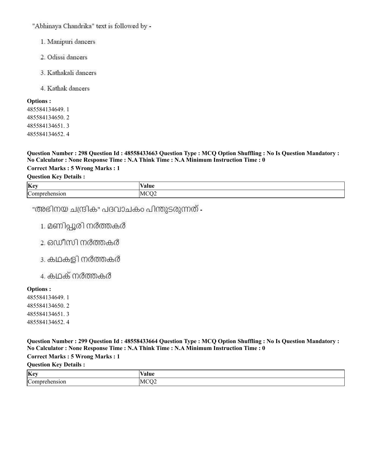 CUET 2023 English Malayalam Shift 1 Question Papers - 18 June 2023 - Page 279
