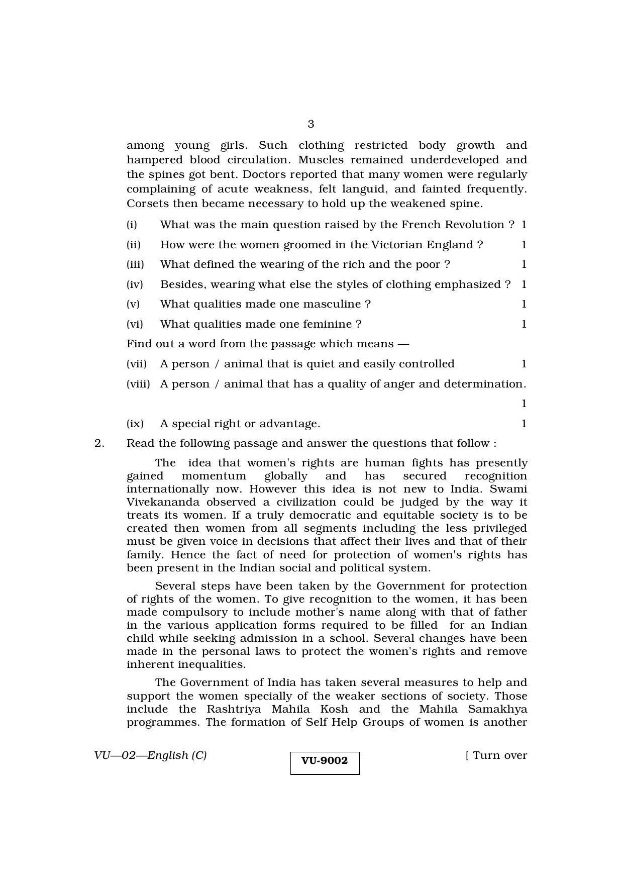 RBSE 2015 English Varishtha Upadhyay Question Paper - Page 3