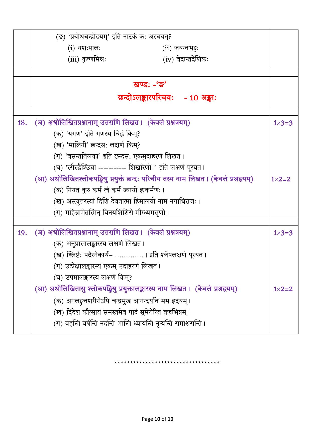 CBSE Class 12 Sanskrit Elective Sample Question Paper 2024-25 - Page 10