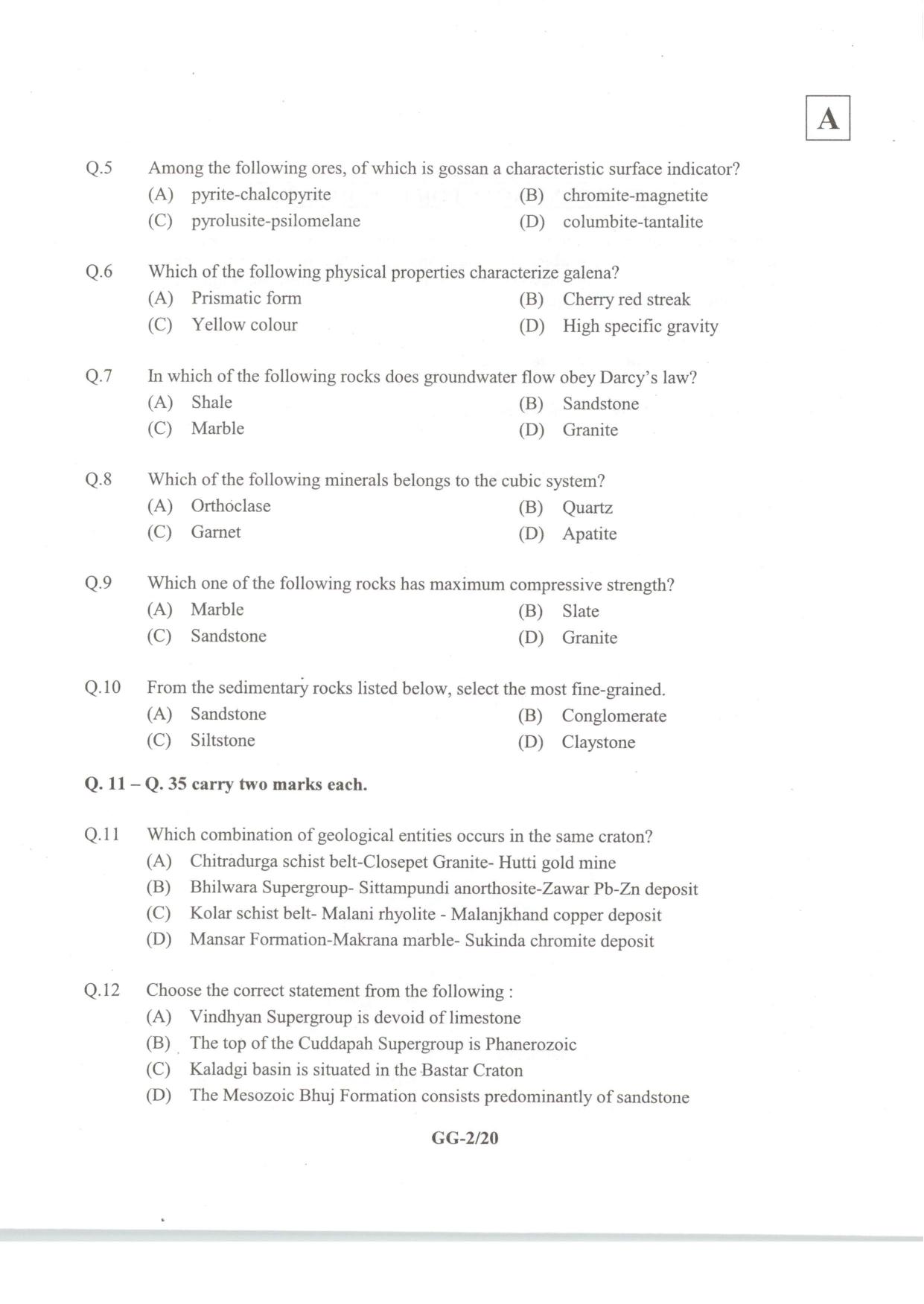 JAM 2014: GG Question Paper - Page 4