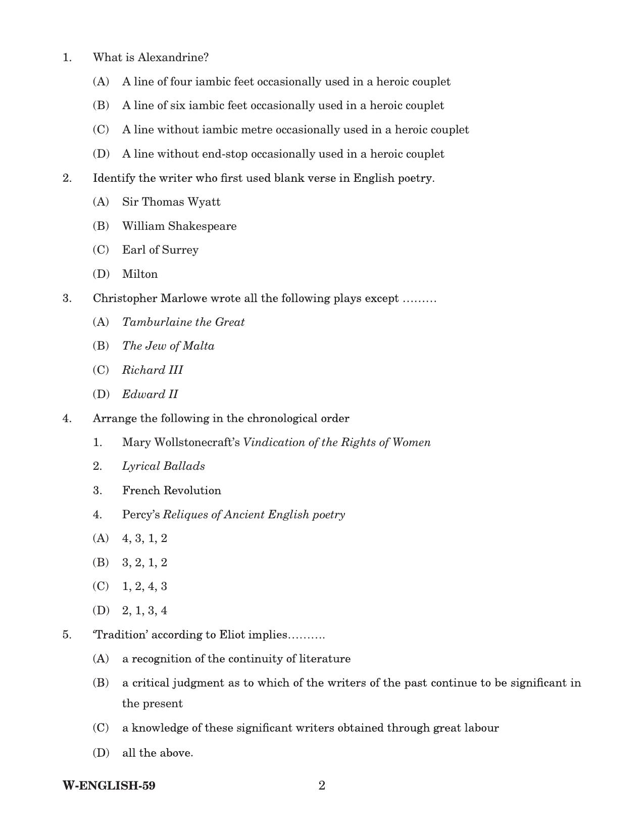 Odisha CPET 2022 ENGLISH Question Paper - Page 2