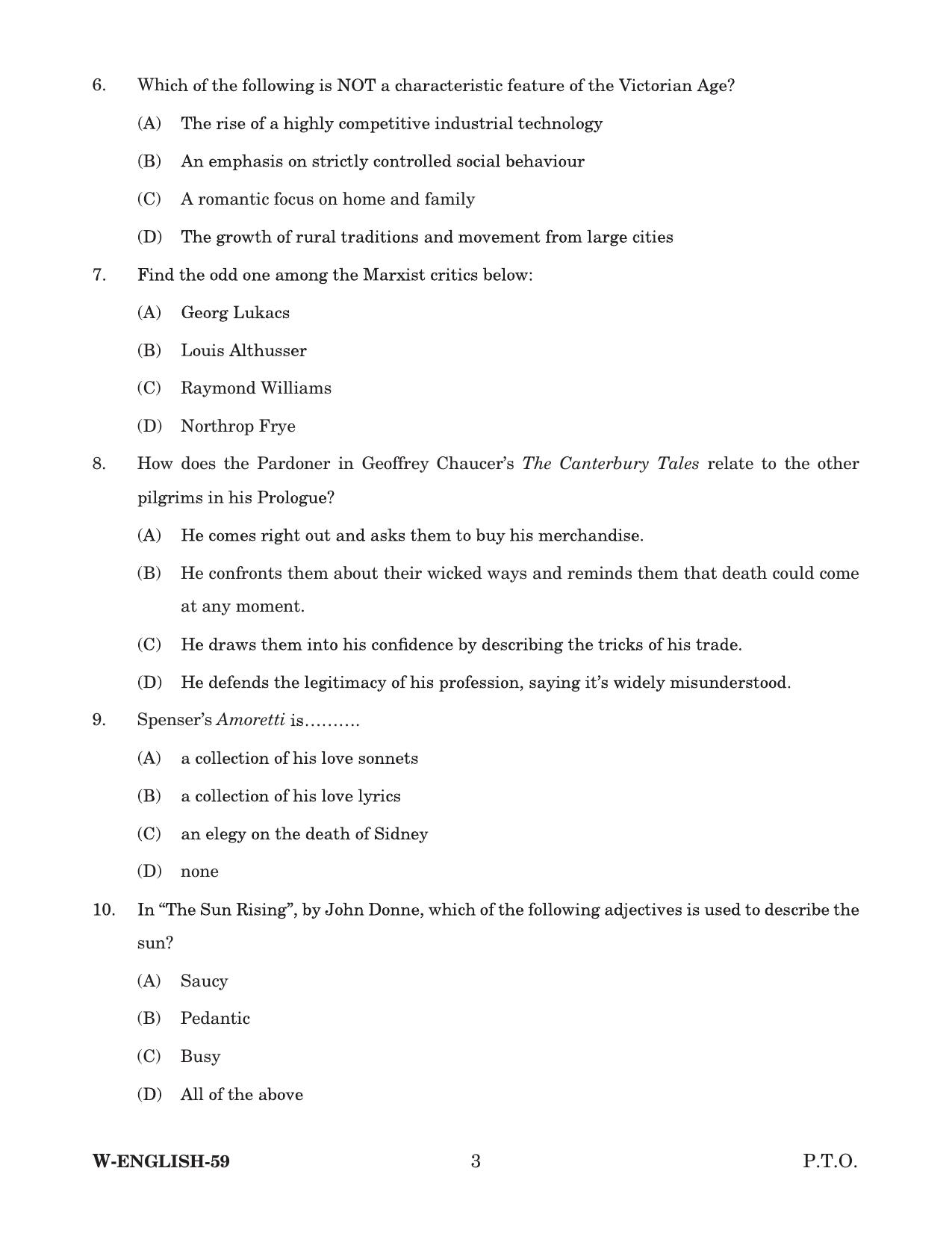 Odisha CPET 2022 ENGLISH Question Paper - Page 3