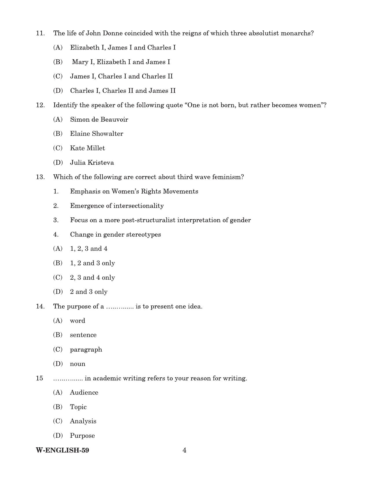 Odisha CPET 2022 ENGLISH Question Paper - Page 4