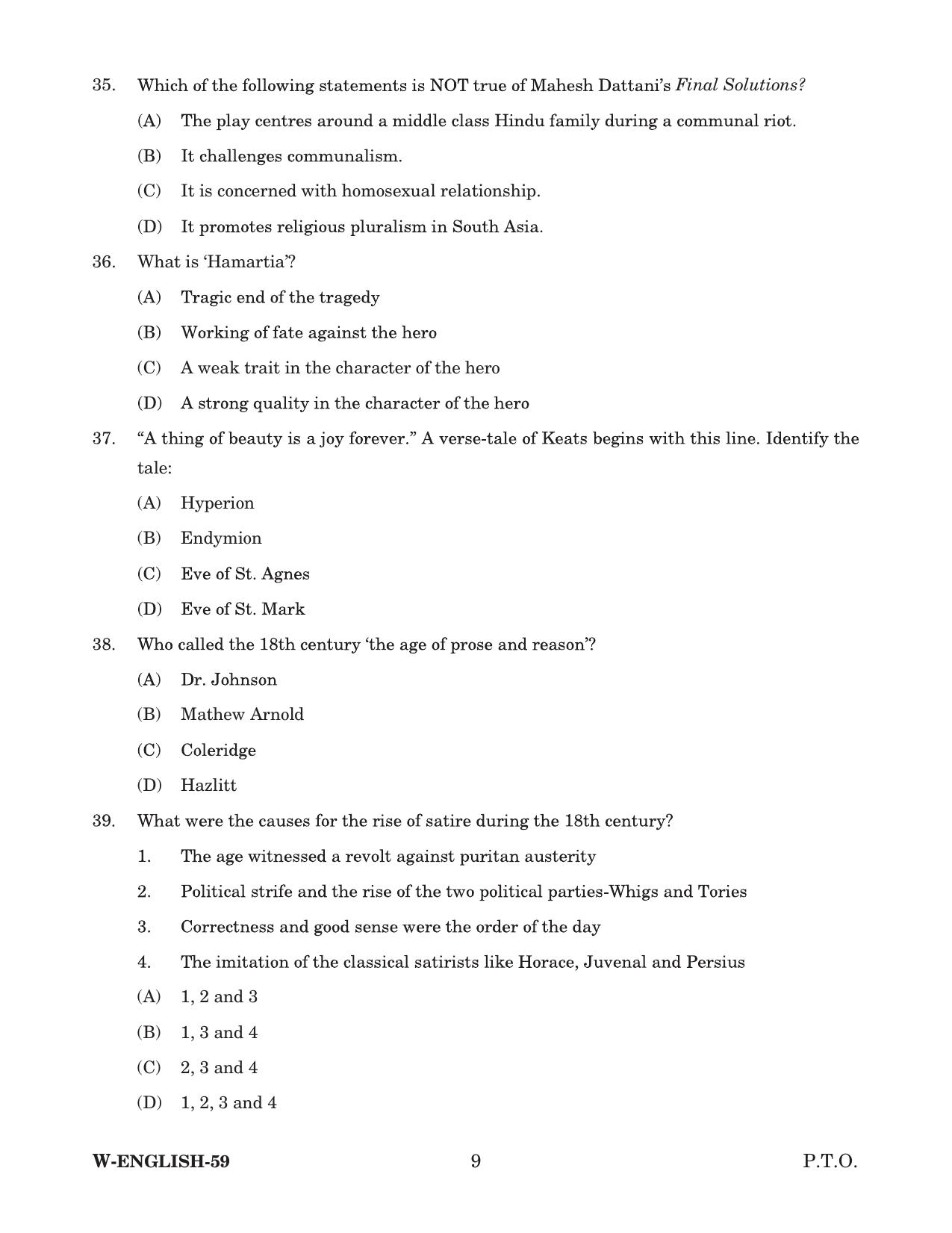 Odisha CPET 2022 ENGLISH Question Paper - Page 9