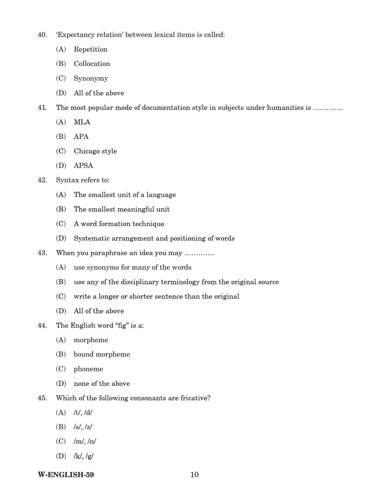 Odisha CPET 2022 ENGLISH Question Paper - Page 10