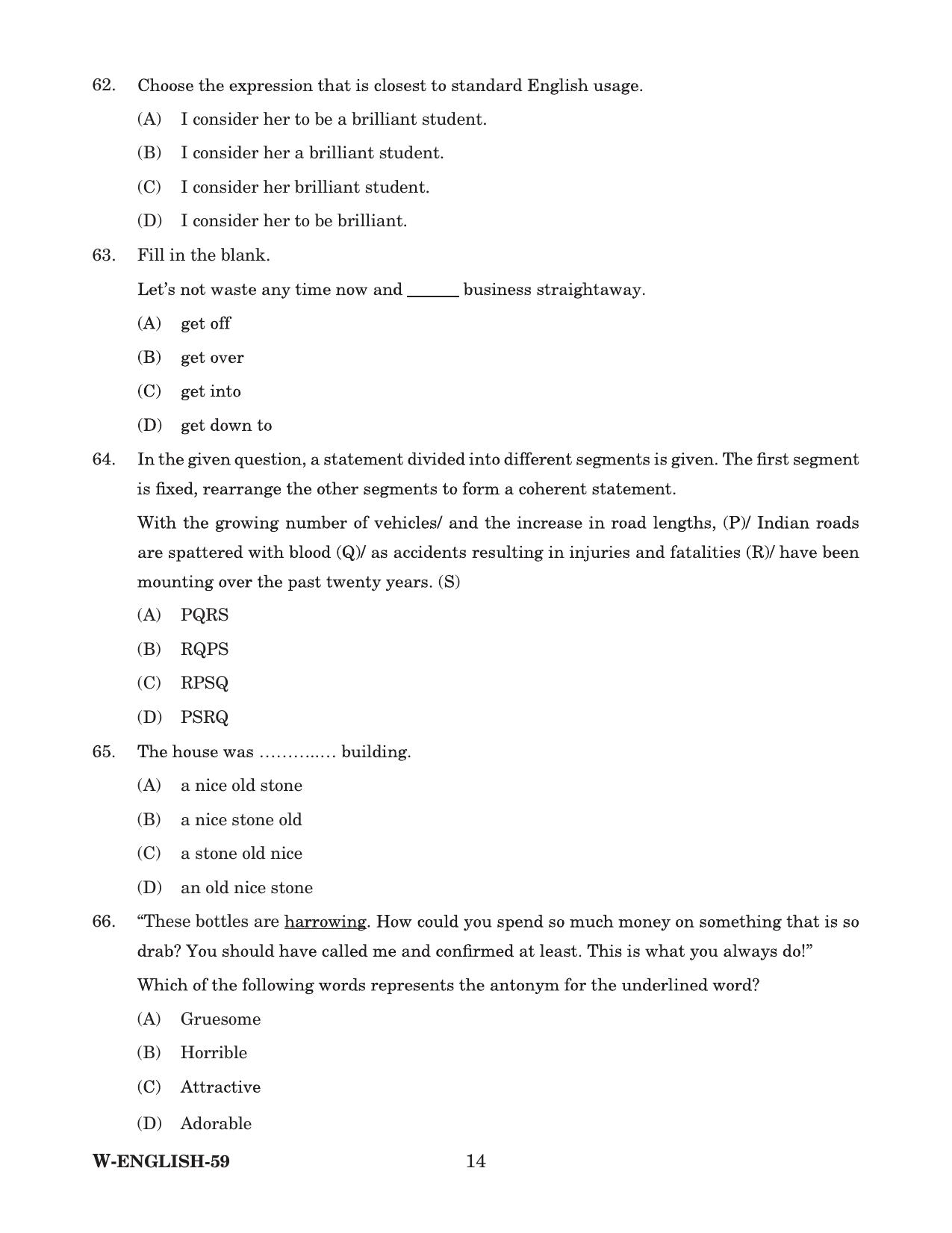 Odisha CPET 2022 ENGLISH Question Paper - Page 14