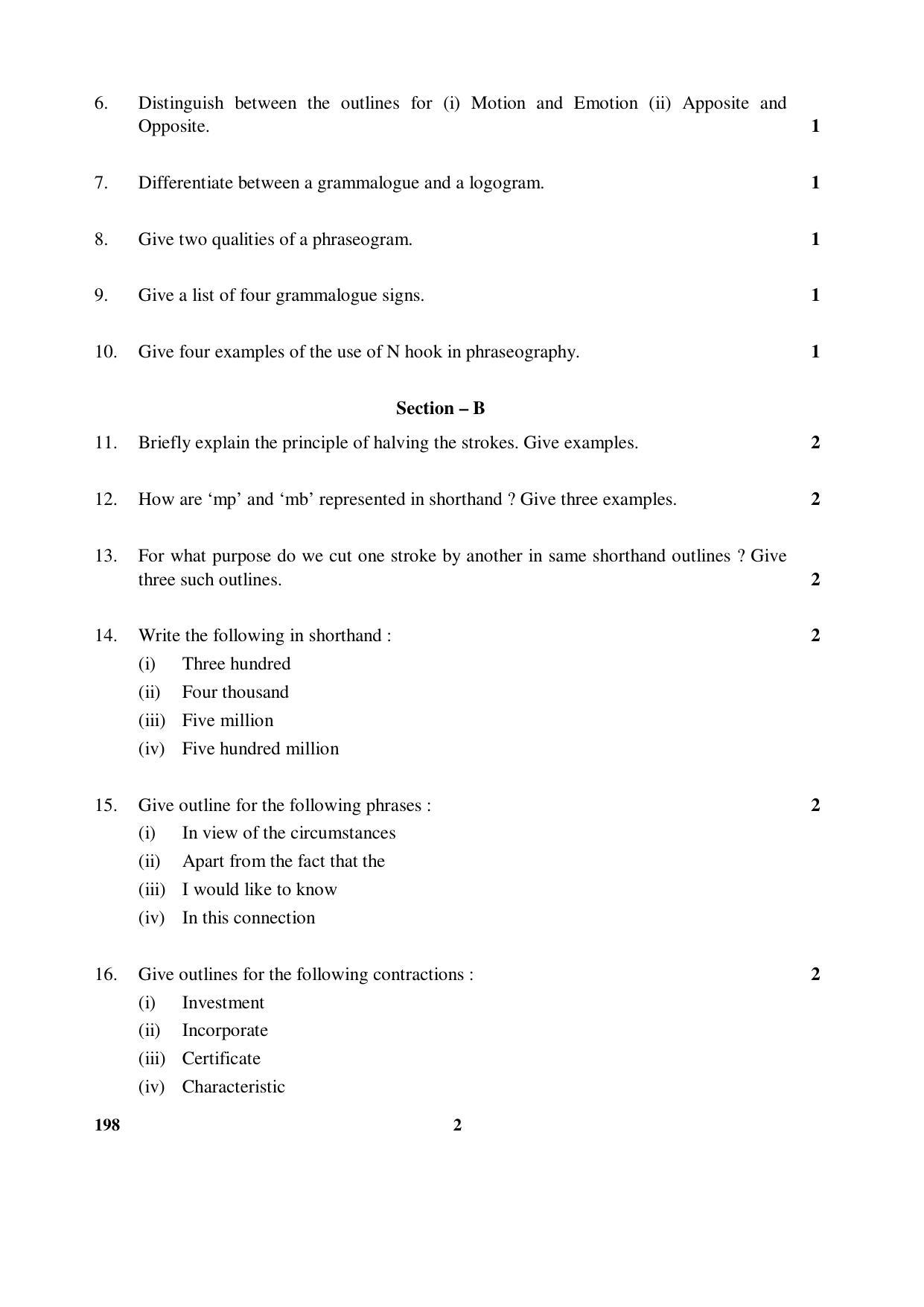 CBSE Class 12 198 (Shorthand English) 2017-comptt Question Paper - Page 2