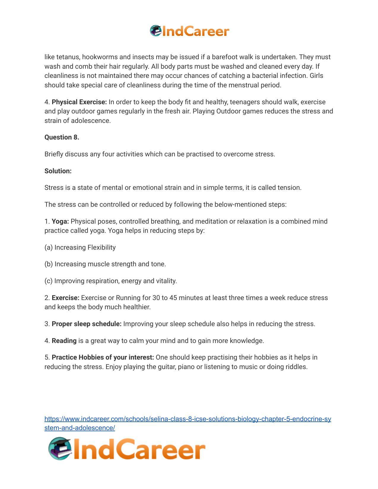 Selina Class 8 ICSE Solutions Biology : Chapter 5- Endocrine System and Adolescence - Page 8