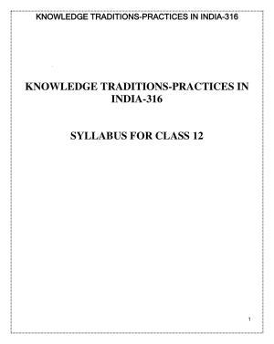 CUET Syllabus for Knowledge Tradition - Practices India (English)