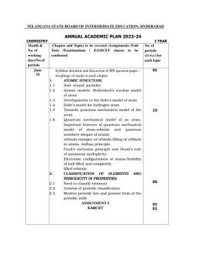Telangana Board: TS Inter 1st Year CHEMISTRY Syllabus