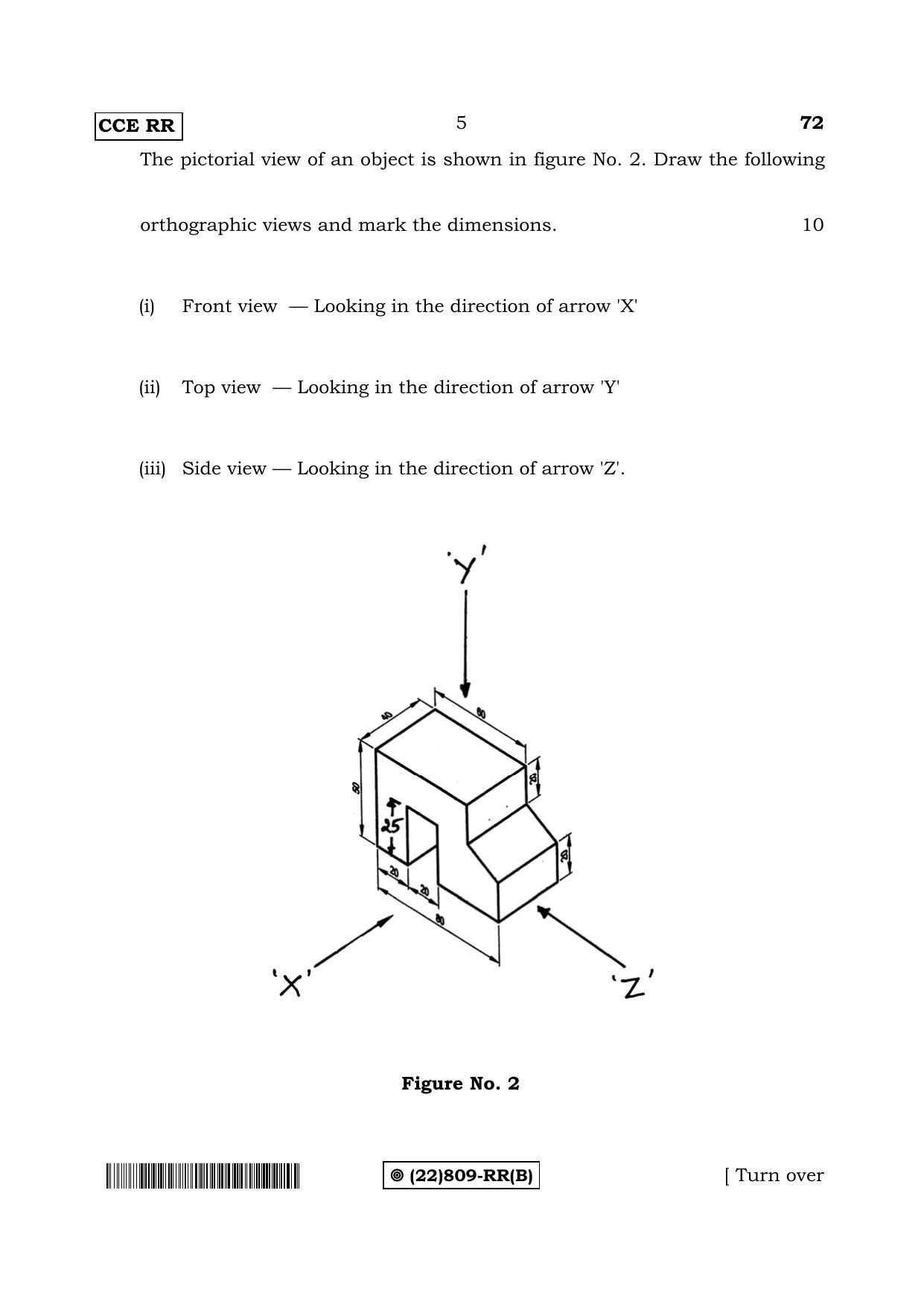 Karnataka SSLC ENGINEERING GRAPHICS - (72%20RR _22_809-RR_B_) (Supplementary) June 2019 Question Paper - Page 5