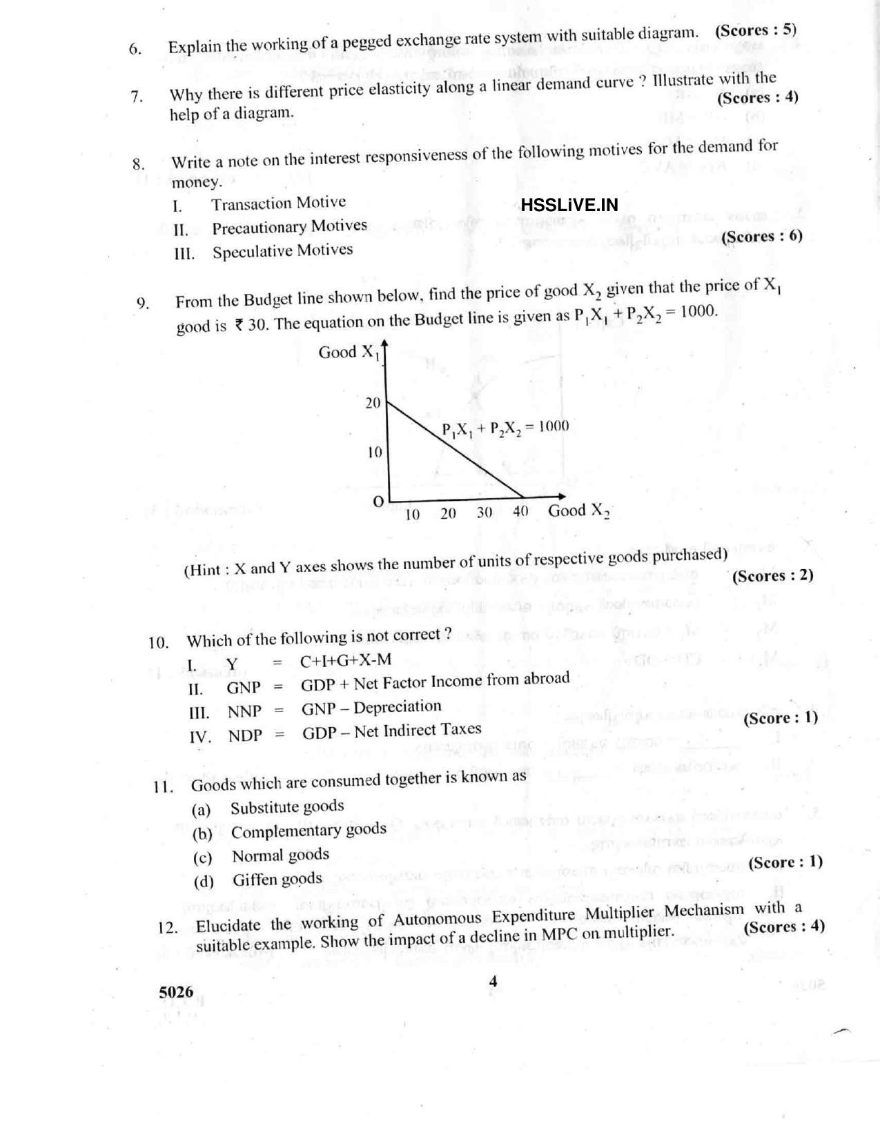 Kerala Plus Two 2017 Economics Answer Key - Page 3