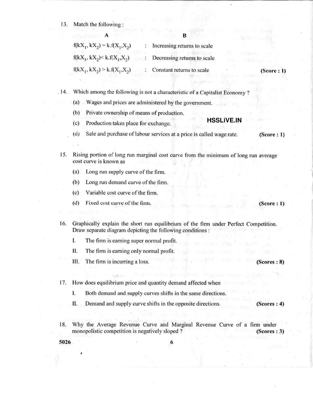 Kerala Plus Two 2017 Economics Answer Key - Page 4