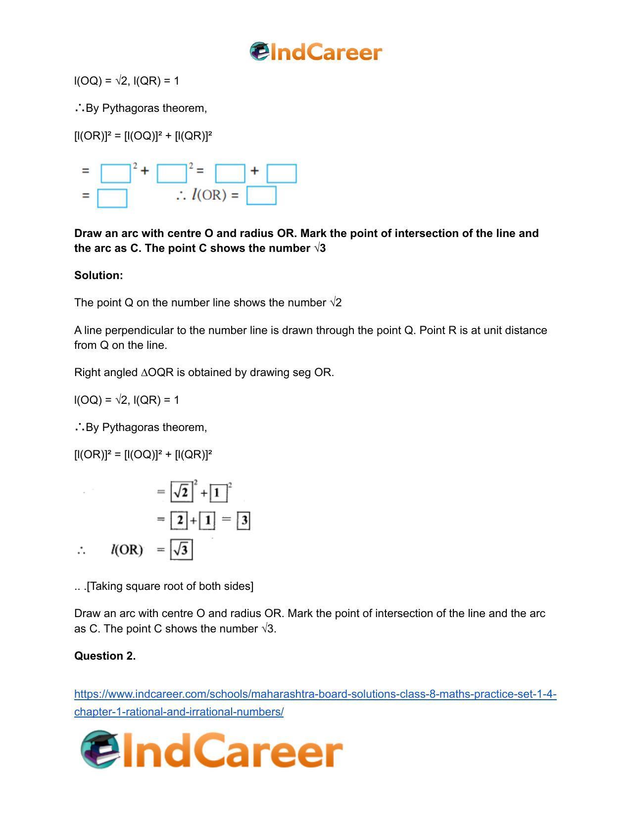 Maharashtra Board Solutions Class 8-Maths (Practice Set 1.4): Chapter 1- Rational and Irrational Numbers - Page 3